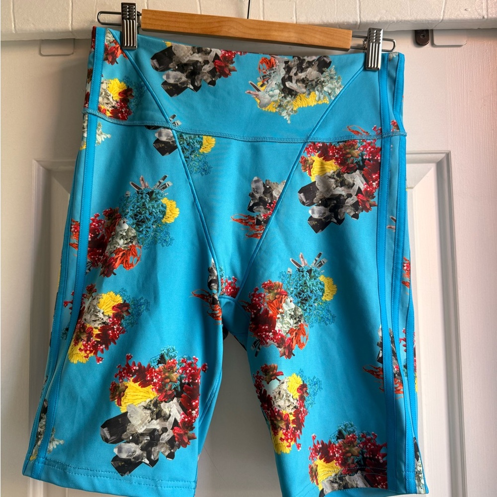 Adidas X Ivy Park Ivytopia Leggings Women Large Printed Tight Blue on Blue